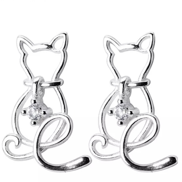 Unique Charm Cats Stud Earrings - Picture 6 of 7